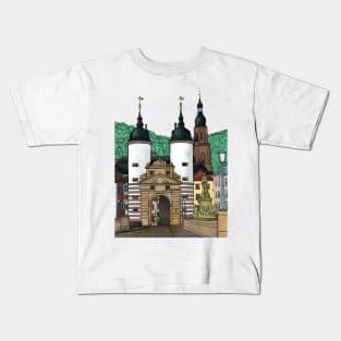 Heidelberg Old Bridge, Heidelberg on the Neckar Kids T-Shirt